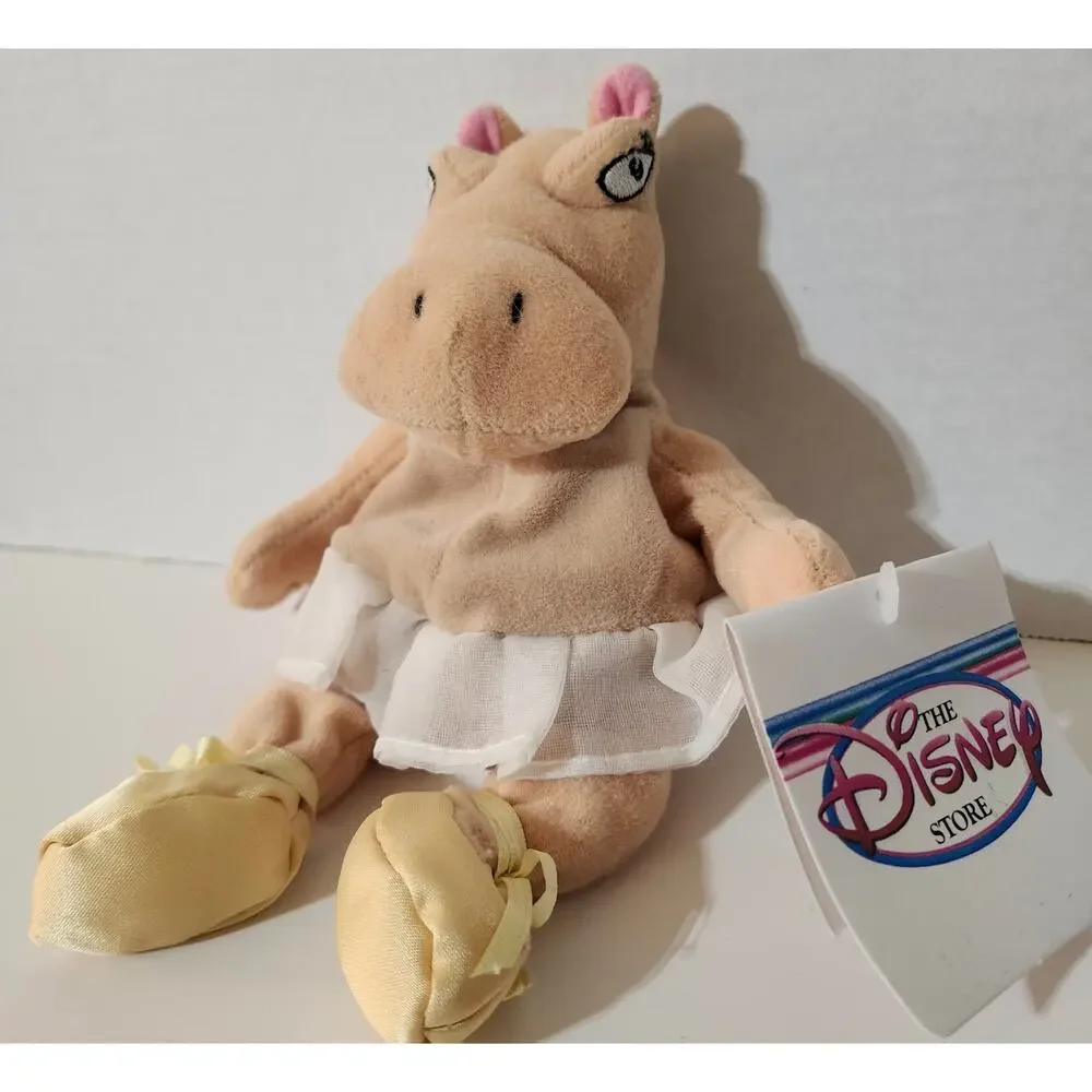 Disney Store Fantasia Hippo Bean Bag Plush Ballerina Mini Bean Bag NWT